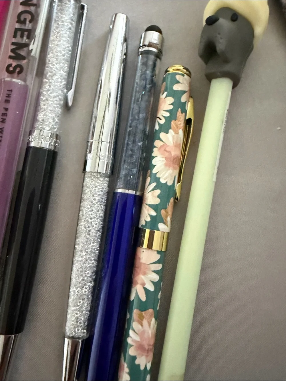Floral Green and Mixed Color Ballpoint Pen Set - Pick a Pen